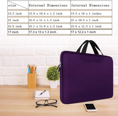 Laptop Bag 15.6 Inch, Traveling Briefcase Handle Bag & with Extra Pockets, Computer Protective Case Compatible for 15 15.6 inch HP, Dell, Acer, Asus, Dark Purple - color: Dark Purple, size: 15.6 inch