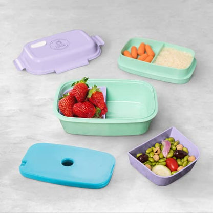 Ultimate Bento Box - Lunch Box for Kids & Adults with Removable Ice Pack - Leakproof, Multi-Compartment Food Container with Removable Containers - Microwave & Dishwasher Safe(Purple, Green, Purple) - color: Purple, Green, Purple