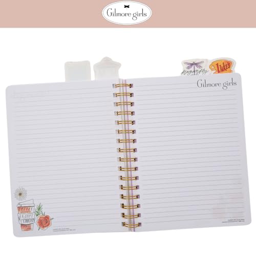 Gilmore Girls Tab Journal Notebook for Girls, Teens & Fans, Spiral Bound, 96 Lined Pages, 8 x 7 inches - style: Gilmore