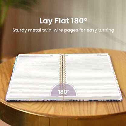 Large Spiral Lined Notebook for Work with Dividers & Tabs, 8.5"x11" Hardcover 5 Subject Notebook, College Ruled, 280 Pages, Savanna Tales - color: M - Savanna Tales