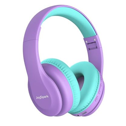 JoySpark Kids Bluetooth Headphones, Lightweight Wireless Headphones for Kids, 85/94dB Volume Limited, 60 Hours Playtime, Bluetooth 5.3, Over-Ear Toddler Headsets with Built-in Mic-Purple - color: Purple
