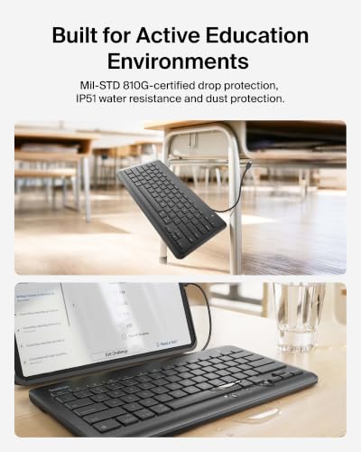 Belkin Wired Keyboard for iPad A16 / 10th Generation w/USB C Connector - Full-Size Keyboard, Plug‑and‑Play - Durable iPad Accessory for Schools, Offices, Travel - No Batteries Required - style: USB-C Connector Keyboard Only