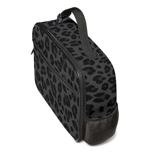 WOBAGMEN Leopard Lunch Box for Kids, Cute Insulated Lunch Bag for Boys Girls,Waterproof Lunch Box with Water Bottle Holder for Teens Adults Picnic Travel Back to School (Black Leopard) - color: Black Leopard