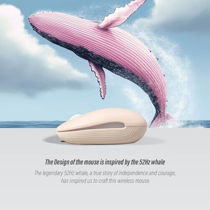 Wireless Mouse (Bluetooth+2.4G) Rechargeable Portable Silent Quiet Computer Mouse with 4000 DPI for Laptop/PC/Mac/MacBook/Chromebook/Surface Pro/iPad/Tablet Ambidextrous (Pink)