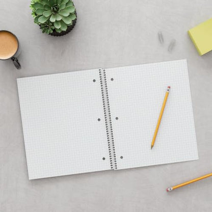 STAPLES Accel 1-Subject Notebook, 8.5" x 11", Graph Ruled, 100 Sheets, Color chosen at random, 5/Pack - style: 5 Pack