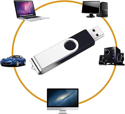 2 Pack 16GB USB Flash Drive USB 2.0 Thumb Drives Jump Drive Fold Storage Memory Stick Swivel Design - Black - size: 1 Count (Pack of 2), style: 16 GB