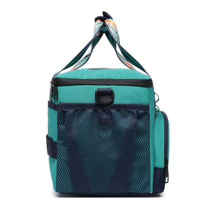 SUNNY BIRD 12L Large Insulated Lunch Bag, Leakproof and Foldable Lunch Cooler Box for Women Adult and Men, Fits 18 Cans (Turquoise Green) - color: Turquoise Green