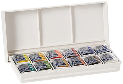 Winsor & Newton Cotman Watercolor Paint Set, Sketchers' Pocket Set, 12 Half Pan w/ Brush - style: 12 Half Pan Sketchers Pocket Set