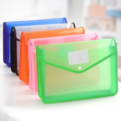 Tamaki Plastic Expanding File Folder, Fit Letter/A4 Size, Green, 1 Pack | Transparent Envelopes with Snap Closure, No Dividers, Large Capacity - color: Green
