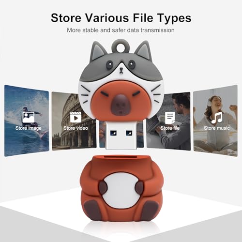 USB Stick 4Pcs 16GB Cute Flash Drive Capybara Animal Memory Stick Novelty Flash Drive Pendrive Thumb Drive Gift for Students and Children - color: Capybara 16GB*4