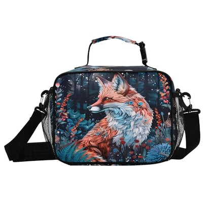 MNSRUU Student Lunch Bag Beautiful Fox Insulated DinnerTotes Picnic Bag Lunch Box with Adjustable Shoulder Strap for Teen Kids Adults - color: Fox I9752