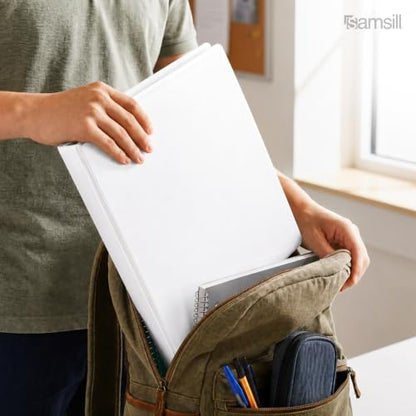 Samsill 1 Inch 3 Ring Binders, Economy Round Ring, Clear View Cover, 200 Sheet Capacity - for School, Home, Office - White, 6 Pack - color: White, size: 6-Pack, style: 1-Inch