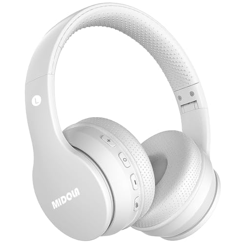 MIDOLA Kids Headphones Bluetooth 5.4 Wireless 68H Play Time Volume Limit 85/94dB Over-Ear Foldable Headset,Type-C Fast Charging, Wired Aux Mic for Toddler Child Pad Tablet White - color: White