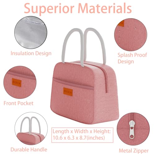JBGOYON® Bento Lunch Box Set - 3 Stackable Containers for Adults and Kids，lunch box for women- Includes Lunch Bag, Leak-Proof and BPA-Free - Built-in Utensil Set - Dishwasher Safe (Pink) - color: Pink set