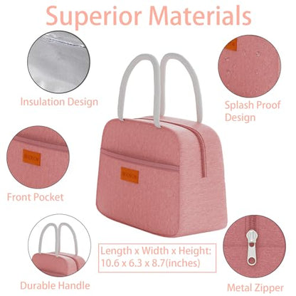 JBGOYON® Bento Lunch Box Set - 3 Stackable Containers for Adults and Kids，lunch box for women- Includes Lunch Bag, Leak-Proof and BPA-Free - Built-in Utensil Set - Dishwasher Safe (Pink) - color: Pink set
