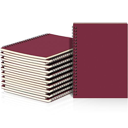 Yahenda 18 Pcs Spiral Notebooks Bulk, A5 8.3 x 5.5 Inch College Ruled Lined Notebooks, 100 Pages Soft Cover Journals for Students Classroom Office Back to School Supplies (Wine Red) - color: Wine Red