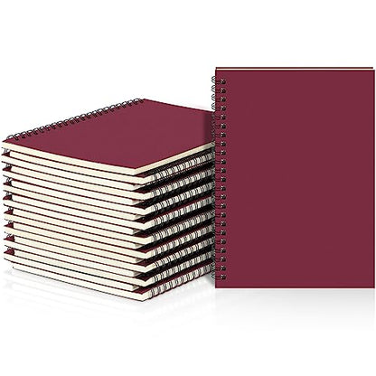 Yahenda 18 Pcs Spiral Notebooks Bulk, A5 8.3 x 5.5 Inch College Ruled Lined Notebooks, 100 Pages Soft Cover Journals for Students Classroom Office Back to School Supplies (Wine Red) - color: Wine Red