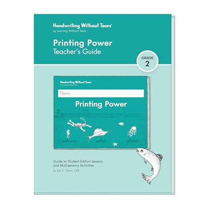 Learning Without Tears, Printing Power Teacher's Guide, Age 7+, 2nd Grade+, Handwriting Practice, School & Home, Language Arts, Tutoring, Sensory - style: Teachers Guide