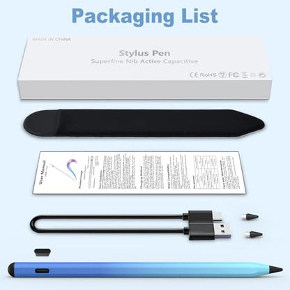 Stylus Pen for iOS&Android Touch Screens, Active Pencil for Samsung, Smart Digital Stylus Pens for Lenovo/Huawei/Vivo/Mi Tablets, iPhone/Google Pixel Smart Phones Drawing&Writing (Gradient Blue) - color: Gradient Blue