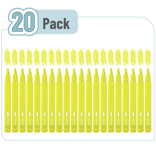 Mr. Pen- Yellow Aesthetic Bible Highlighters No Bleed Through Bulk, 20 pcs | Chisel Tip, Cute Highlighter for Journaling Supplies and School Accessories, Bible Highlighters and Pens No Bleed - size: 20 Pack