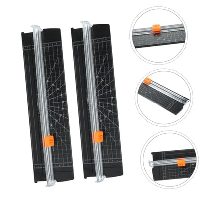 Ipetboom 2pcs Foldable Paper Cutter Portable Desktop Trimmer with Protective Blade Cover for Crafting Scrapbooking Cardstock Labels Photos Compact and Space-Saving Design