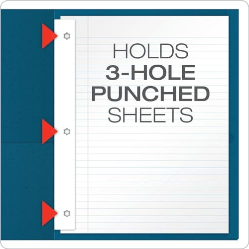 Oxford Two-Pocket Folders w/Fasteners, Blue, Letter Size, 25 per box (57702) - color: Blue, size: 25 Count