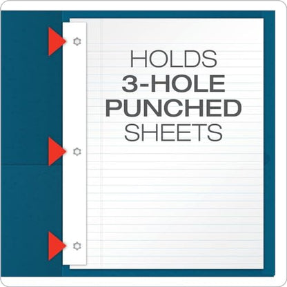 Oxford Two-Pocket Folders w/Fasteners, Blue, Letter Size, 25 per box (57702) - color: Blue, size: 25 Count
