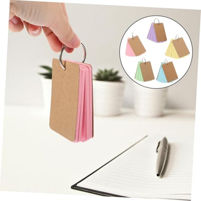 SHERCHPRY 50sheets Blank Learning Flash Cards with Binder Rings Memo Cards for Note-taking and Study for Students Office Use and Diy Projects