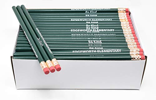 Pencil Guy Promotional Personalized Imprinted Dark Green Round Pencils 144 to a box. 19 color(s) to choose from! - color: Dark Green, size: 1 Count (Pack of 144)