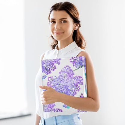 Lilacs Butterfly Floral White 3 Ring Binder 1.5 Inch Rings View Binders Holds 200 Sheets 2 Inch Binder Organizer for Letter Size Paper Home Office Supplies School, 2 Pack