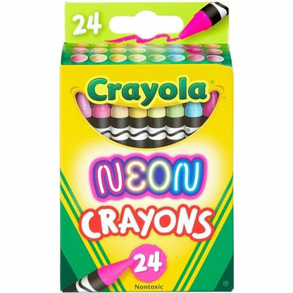 Crayola Neon Crayons, Back To School Supplies, 24 Count