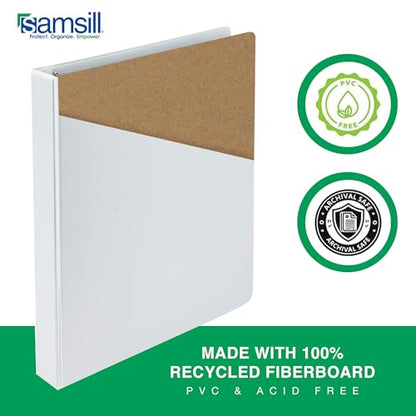 Samsill 2 Inch 3 Ring Binders, Economy Round Ring, Clear View Cover, 425 Sheet Capacity - for School, Home, Office - White, 4 Pack - color: White, size: 4-Pack, style: 2-Inch