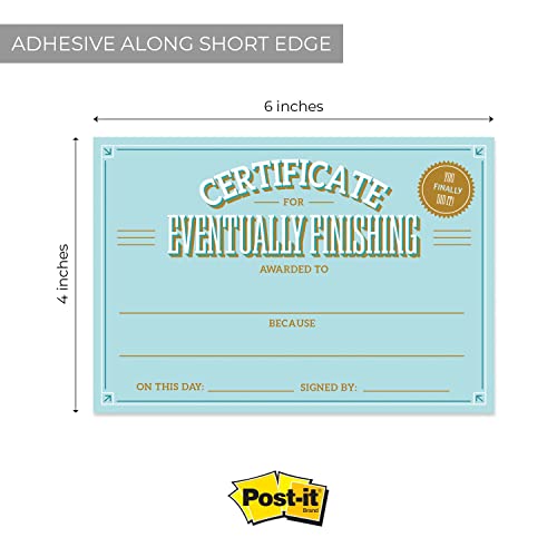 Snarky Achievement Certificate Fill in Sticky Note Pads / 6" x 4" Repositionable Office Humor Award Sticky Pads / 50 Sheets Per Pad/Set of 5 Designs/Made in USA - color: Snarky