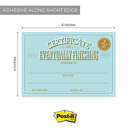 Snarky Achievement Certificate Fill in Sticky Note Pads / 6" x 4" Repositionable Office Humor Award Sticky Pads / 50 Sheets Per Pad/Set of 5 Designs/Made in USA - color: Snarky