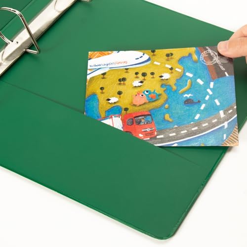 COMIX Sturdy 3 Ring Binder 2 inch with Clear View Cover, 2" Slant-D Ring View Binder Holds 500 Sheets of US Letter Size Paper, 6 Pack (Green) - color: Green, size: 2 inch
