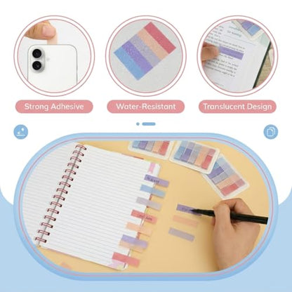 Mr. Pen- Transparent Sticky Notes Tabs, 600 pcs | Transparent Pop Up Writable Colored Book Index Tab, File Flags, Self Adhesive Divider Sticker for Notebook, Office, School