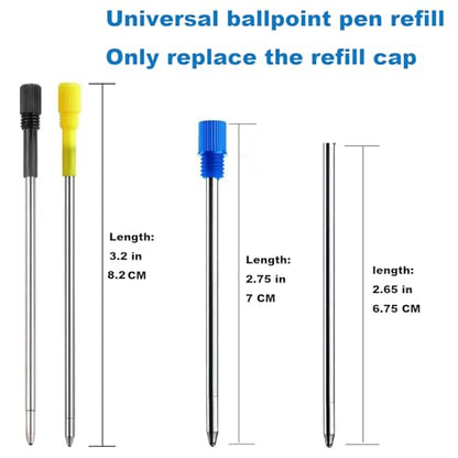 MengRan 2.75'' Mini D1 Ballpoint Ink Pen Refills,Blue Ink,10 Pack | 1mm Medium Tip, Compatible with Swarovski Pen Refills, for Twist Pens - color: Blue Ink,pack of 10