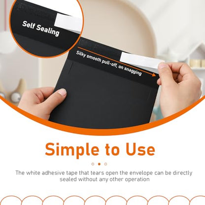 Guakicae 100 packs Black Note Cards and Envelopes 4 x 6 Blank 300GSM Heavy Folded Cardstock and Printable A4 Envelopes Self Seal for DIY Wedding Invitations, Greeting Cards, Mailing - color: Black, size: 4x6-100pcs