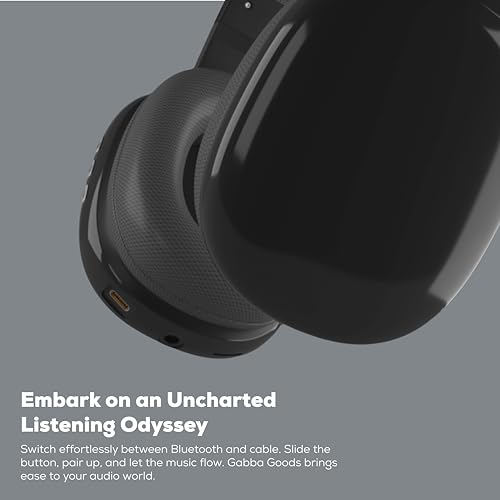 Gabba Goods Wireless Over Ear Bluetooth Headphones with Microphone - Wireless Headset -Noise Reduction - Bluetooth, Wired,Built in Micro SD for Travel, Home, Work TV,PC,Gaming,Cellphone (Black) - color: Black