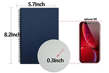 Yansanido Spiral Notebook, 6 Pcs A5 Craft Softcover 8mm Ruled 6 Color 60 Sheets -120 Pages Journals for Study and Notes(6 color)