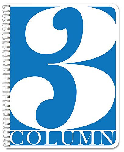 BookFactory 3 Column Log Book, Wire-O, 100 Pages | Columnar Notebook Format, 8.5'' x 11'' - Made in USA - size: 3 Column, style: Wire-O