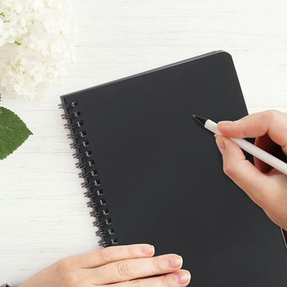 miikoul 100 Packs A5 Spiral Notebooks, Black Ruled Notebooks Bulk, 8.0"×5.6", 60 Sheets/120 Pages, Hardcover Lined Journal Notepad Travel Notebooks for Office and Back to School Supplies - color: Black, size: 100 Pack