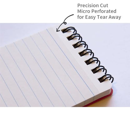 Maruman M.Memo Mini Notepad (N595A-33), Narrow Ruled, Twin Ring Spiral Binding, A7 Size Perforated 50 Sheet Note Pads, 2.7 x 4.3 Inches, White Notebook Paper, Light Green Cover, 20-Pack