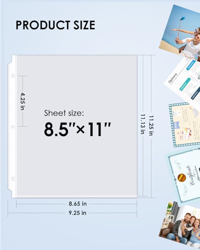 KTRIO Heavyduty Sheet Protectors 8.5 x 11 inch, Clear Page Protector for 3 Ring Binder, Plastic Sleeves for Binders, Top Loading Paper Sheets Document Sleeve Letter Size, Office & Home, 300 Pack