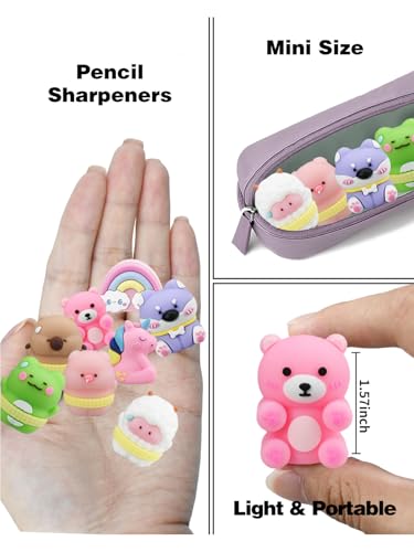 8 Pack Cute Pencil Sharpener for Kids, Fun Pencil Sharpener for Kids, Cartoon Handheld Little Pencil Sharpeners Bulk, Kawaii Stationary Gifts(Style 2) - style: Style 2