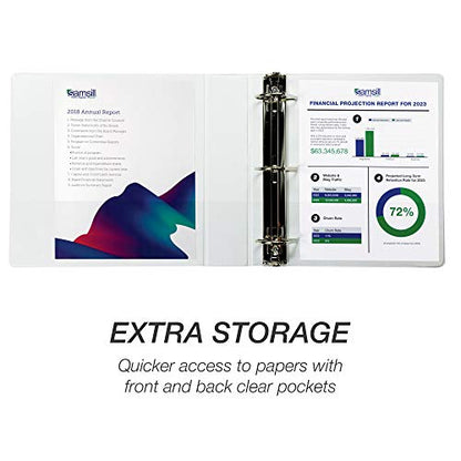 Samsill Durable 2 inch 3 Ring Binder, D Ring Binder, 100% Recycled Chipboard, White - color: White, size: 1 Pack, style: 2 Inch