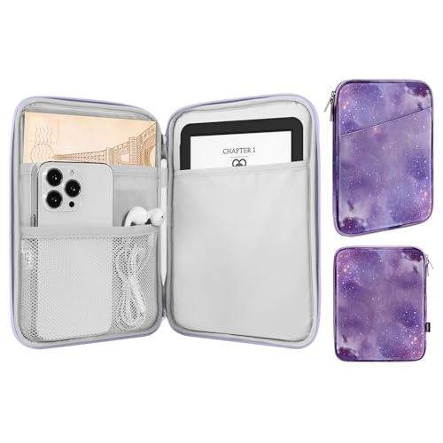 MoKo 6-7" eReader Sleeve Bag for 7" ereader Colorsoft Signature Edition, All-New 6" ereader 11th Gen 2022/10th Gen 2019/8th Gen 2016, 6.8" ereader Paperwhite 11th/10th Gen 2021/2018, Purple Starry Sky - color: Purple Starry Sky, size: 6-7 inch