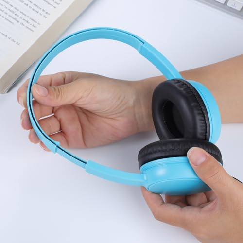 Wired Headphones Bulk 2 Pack for Classroom School, 3.5mm Pulg, Lightweight, Sturdy Headsets for Kids Students and Adults (Orange & Light Blue) - size: 2 Pack