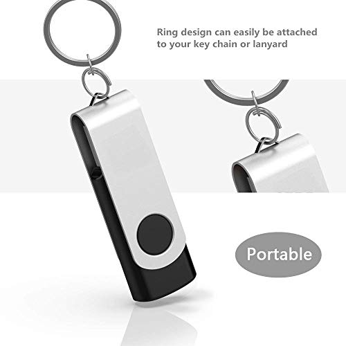 Aiibe 32GB USB Flash Drive 2 Pack Thumb Drive 32GB Flash Drive USB 2.0 Memory Sticks Swivel Jump Zip Drives (Black) - color: Black 2Pack, size: 32GB
