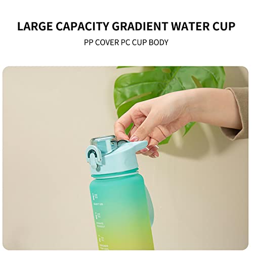1L Water Bottles Big Water Bottle with Straw Reusable Water Bottle with Time Marker Motivational Sports Water Bottle Waterbottles Plastic Clear Water Bottles Cute Stuff Summer Essentials Gifts for Men